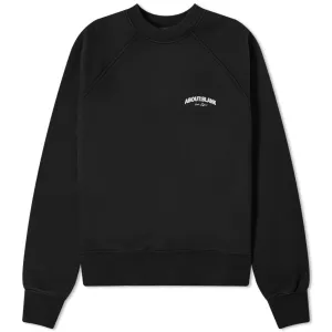 About:Blank Arched Logo Raglan Sweater, Black & Ecru