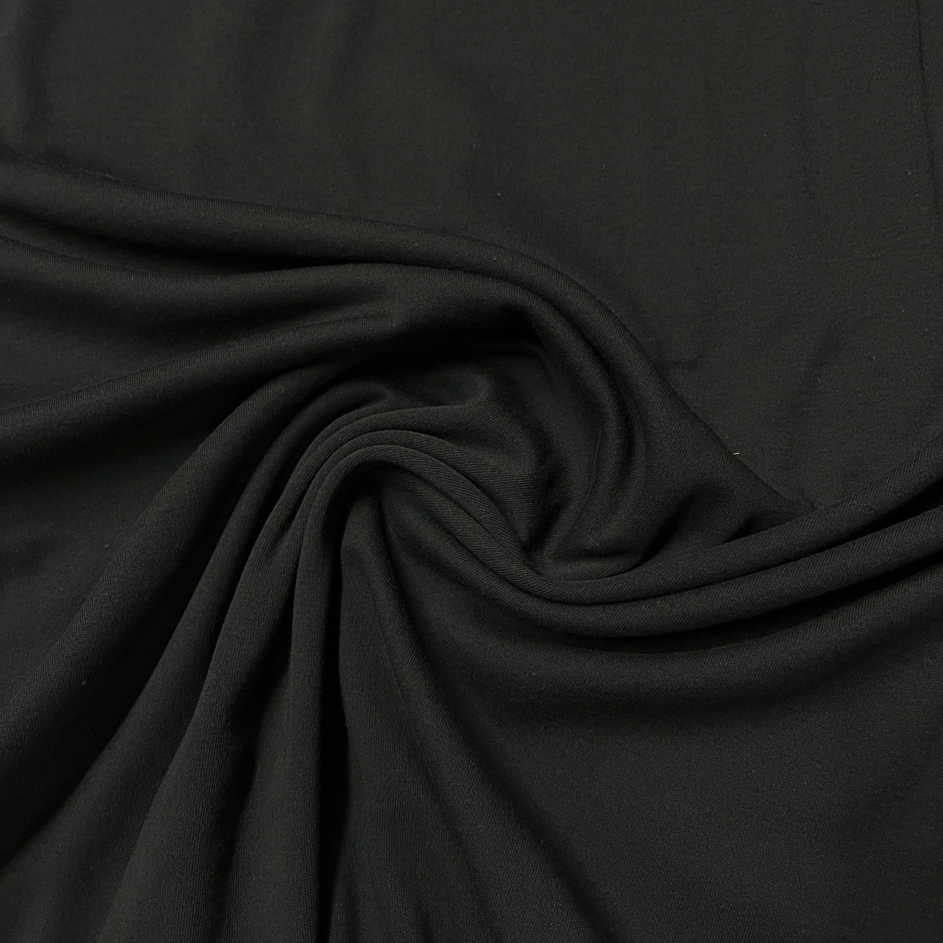 Black Cotton Interlock Fabric