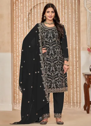 Black Embroidered Salwar Kameez Suit