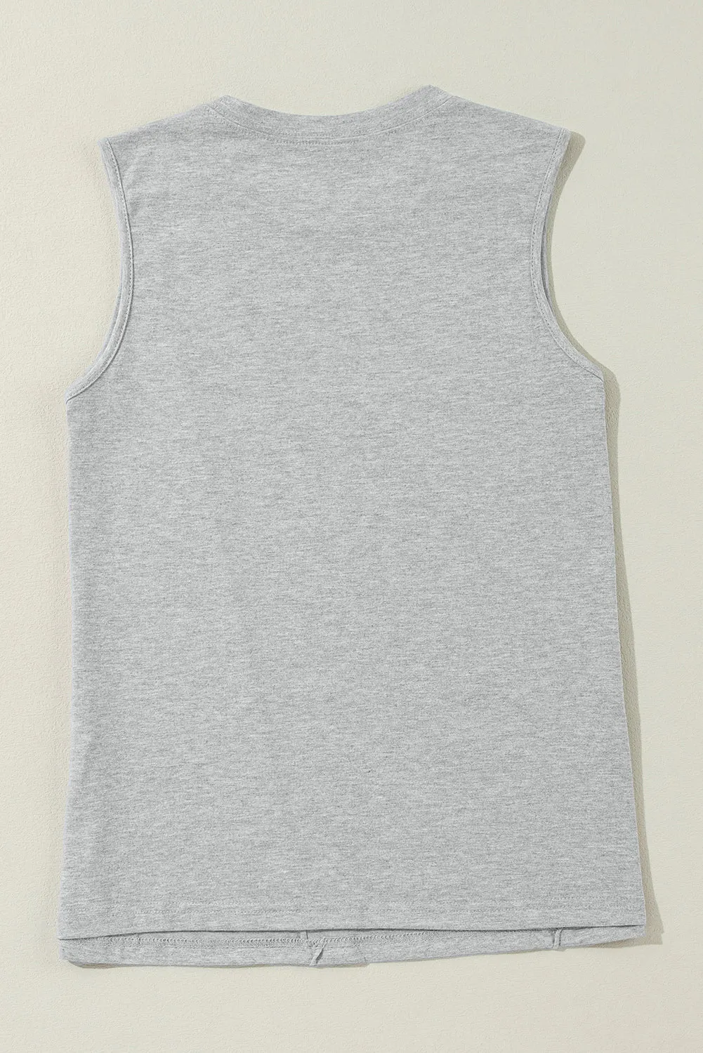 Crew Neck Pleated Tank Top