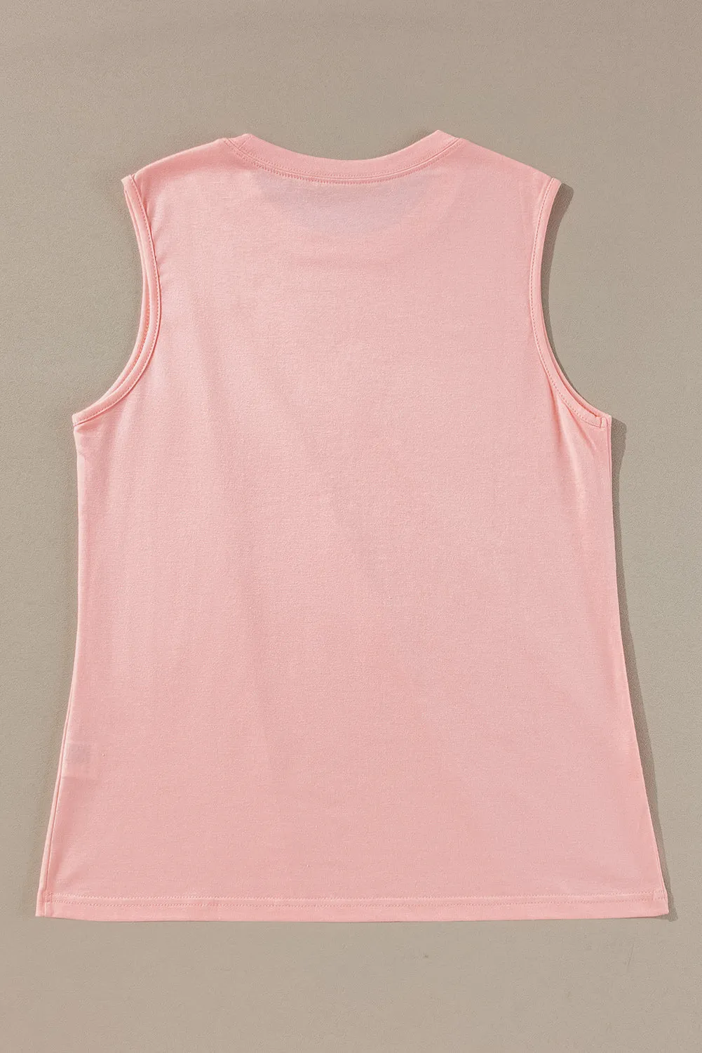 Crew Neck Pleated Tank Top