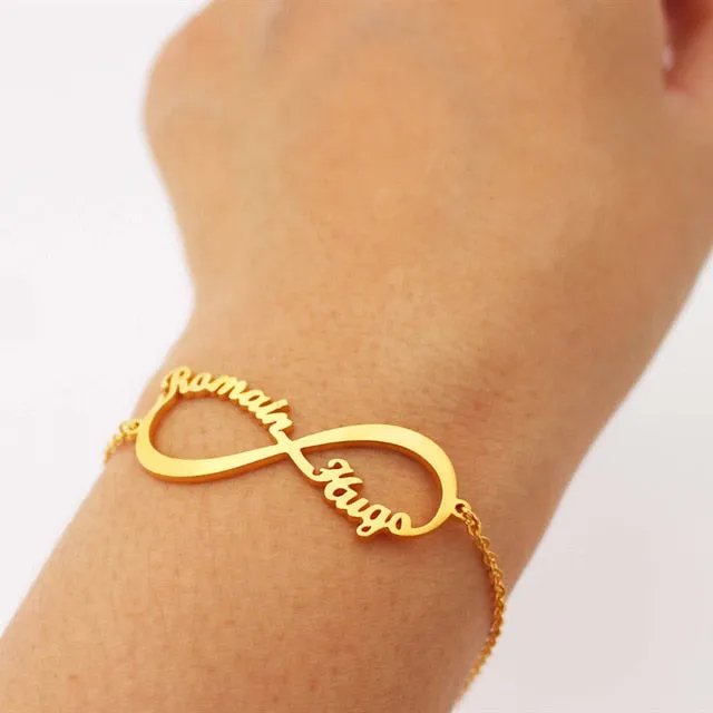 Custom Name And Date Infinity Bracelet- Best Anniversary Gifts For Wife