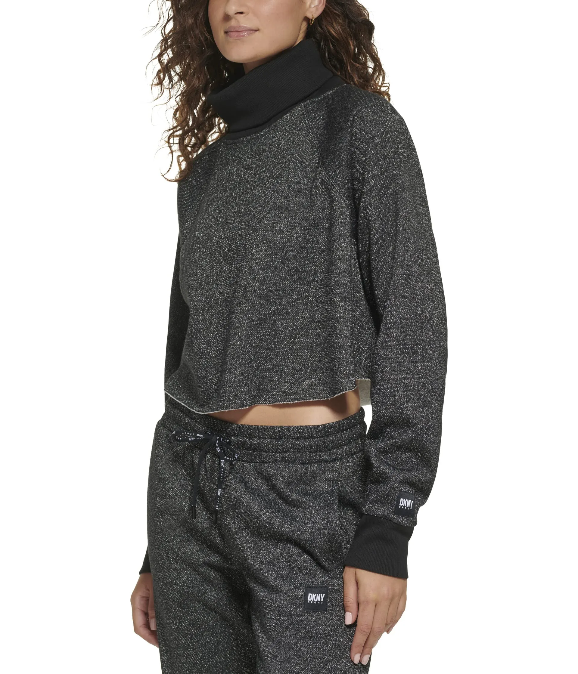 DKNY Fleece Hoodie, Sparkle Fleece High-Waist Relaxed Joggers