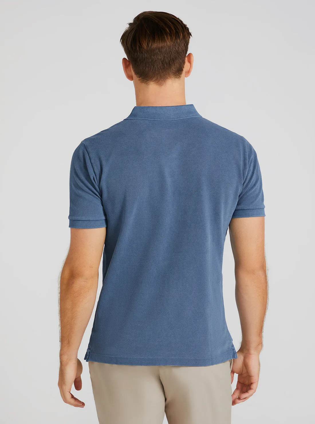 Eco Blue Lily Washed Polo T-Shirt