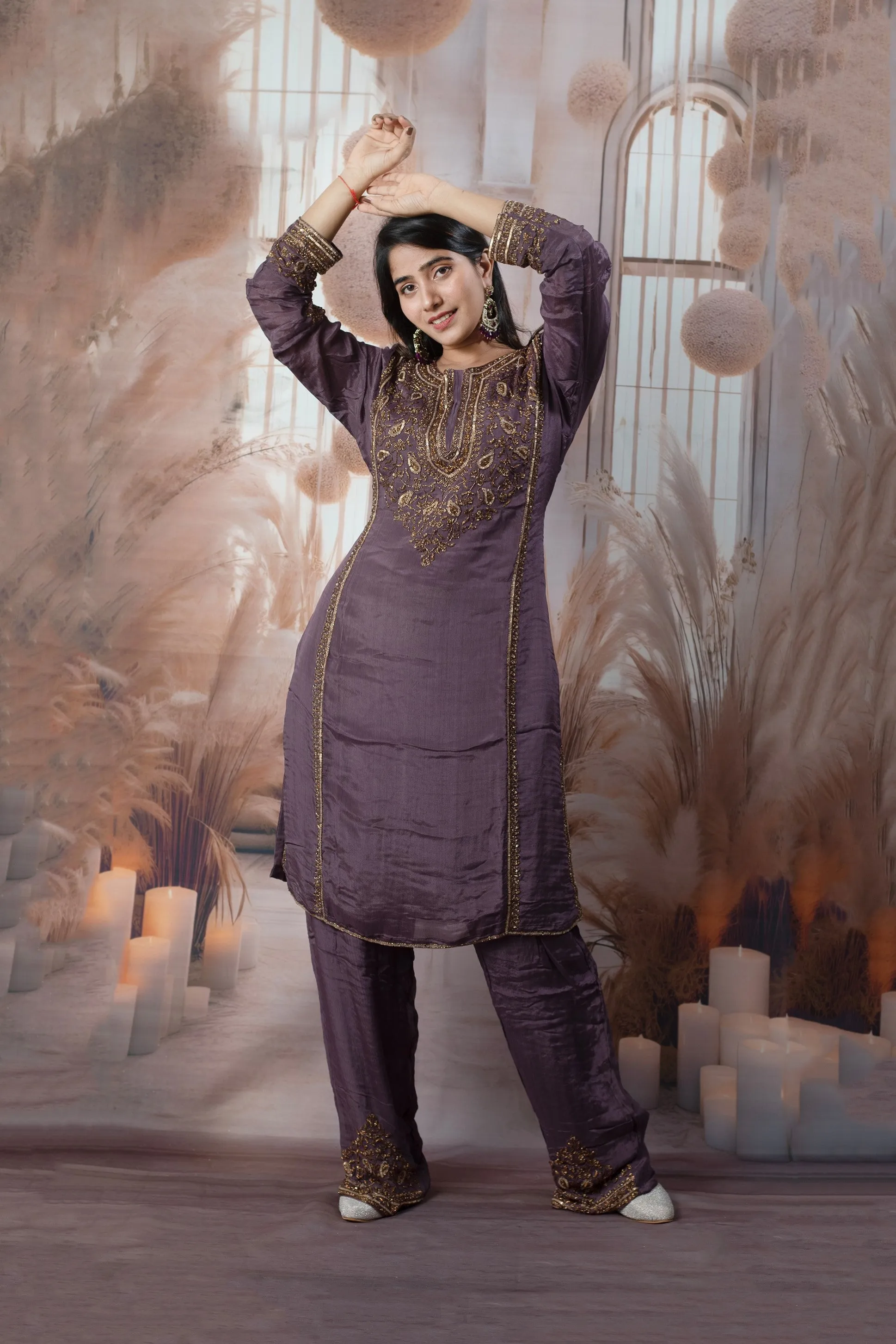 Elegant Purple Ladies Suits