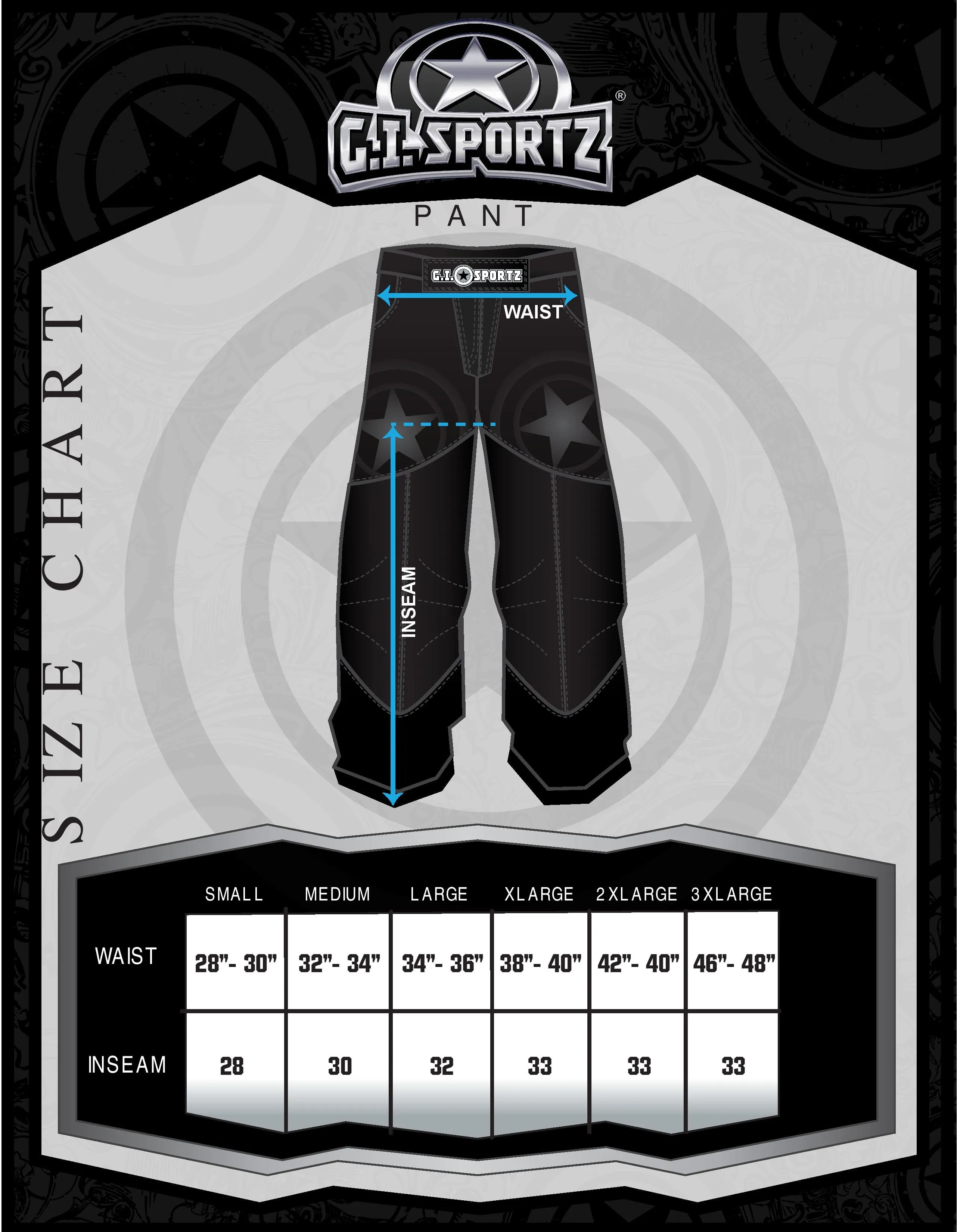 GI Sportz Glide Performance Pants Black - Small