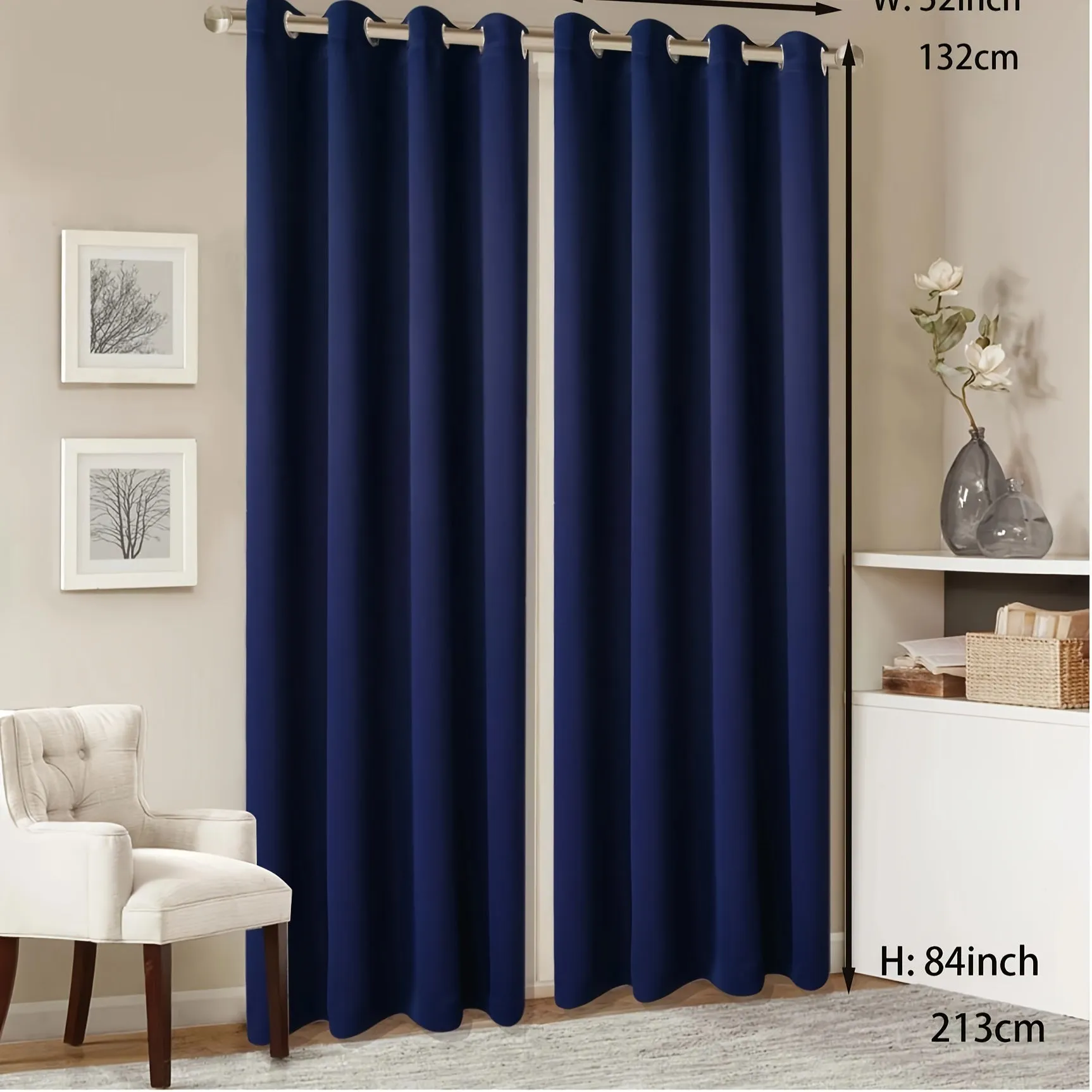 kkboxly 1 Panel Grommet Top Blackout Curtain Thermal Insulated Noise Reducing And Light Blocking Room Darkening Curtain For Living Room Bedroom Office Home Decor