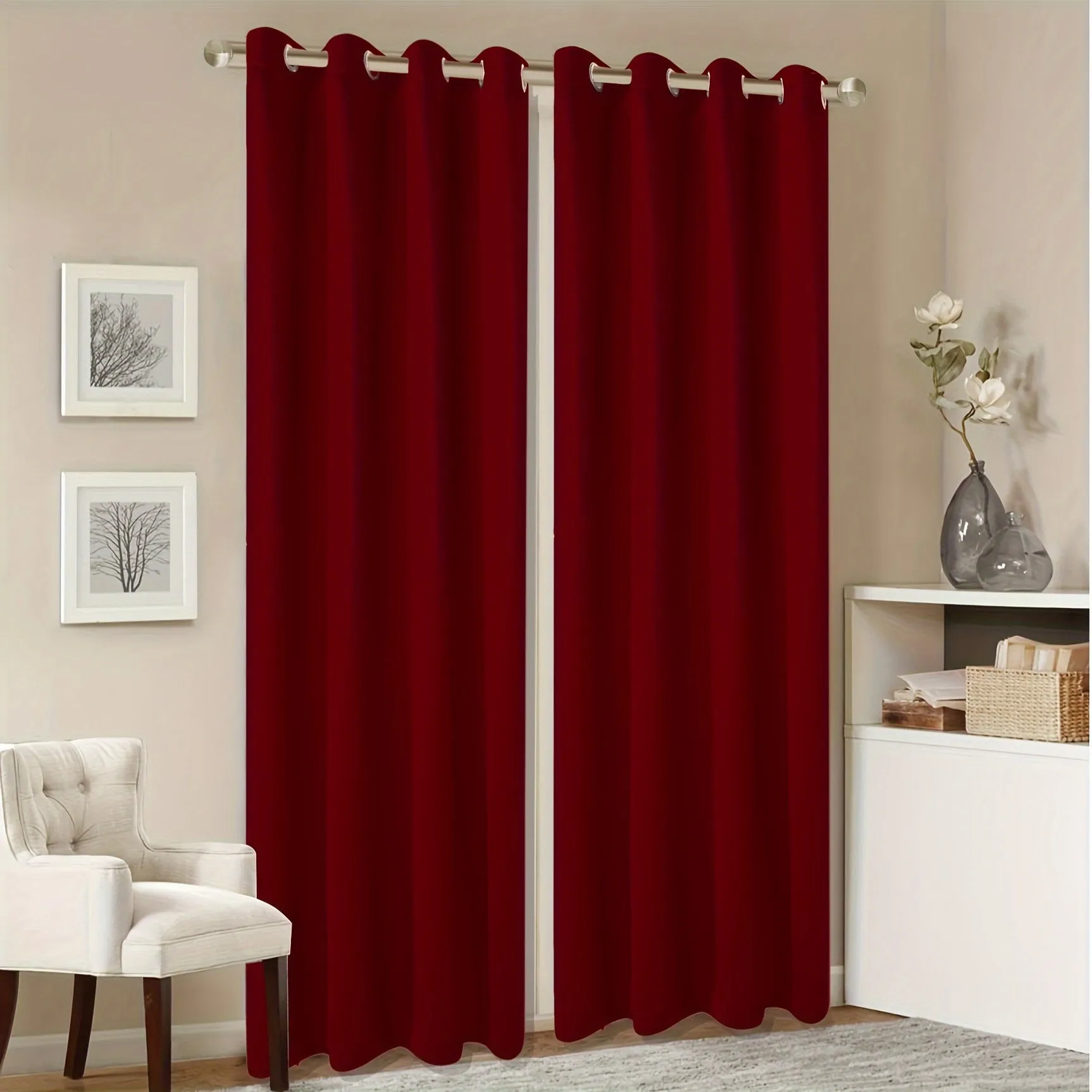 kkboxly 1 Panel Grommet Top Blackout Curtain Thermal Insulated Noise Reducing And Light Blocking Room Darkening Curtain For Living Room Bedroom Office Home Decor