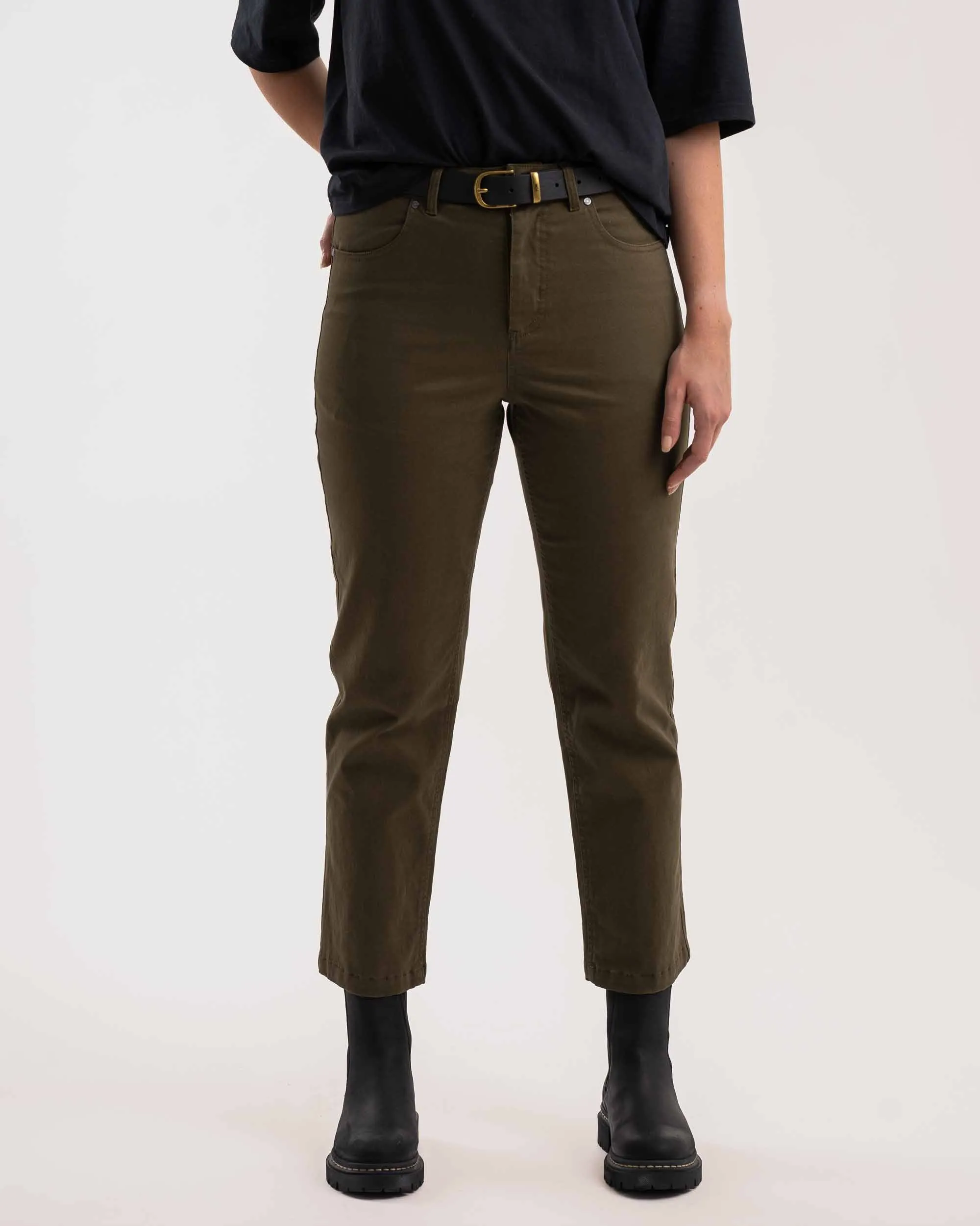 Ladies Regular Fit Pants - Olive Green