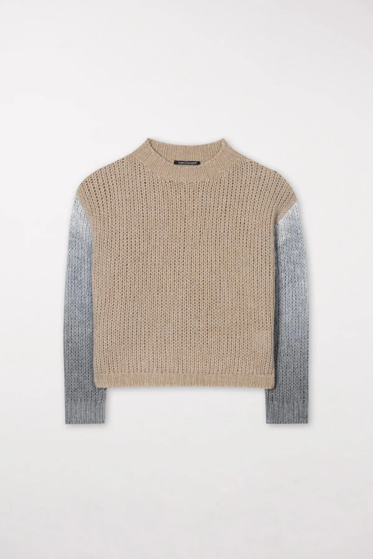 LUISA CERANO-Sweater with Spray Effect Soft Camel