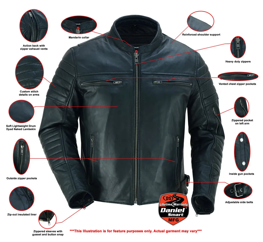 Men's Lightweight Lambskin Crossover Jacket