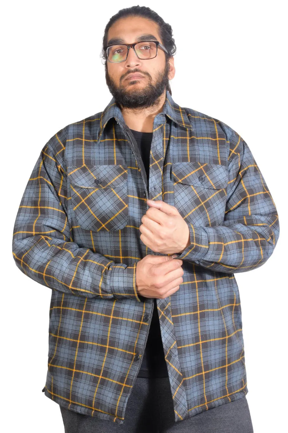 Mens Sherpa Padded Winter Shirt