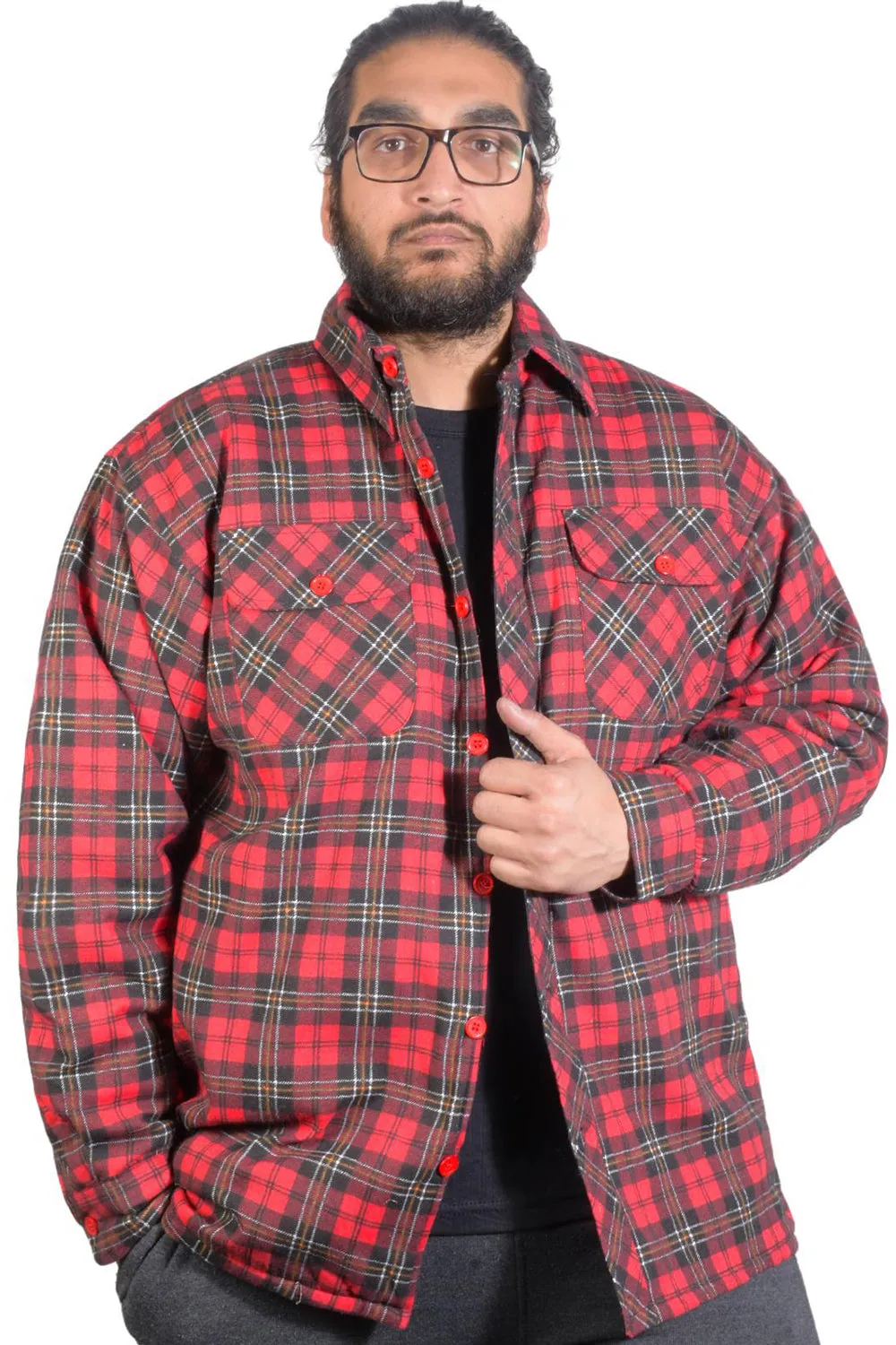 Mens Sherpa Padded Winter Shirt