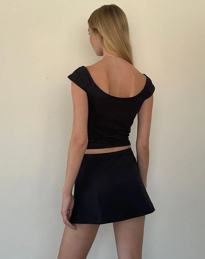 Nidya A-Line Mini Skirt in Black