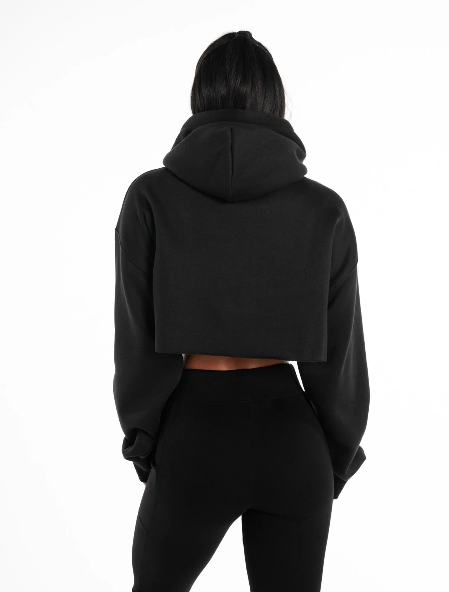 Oversized Crop Hoodie - Blackout