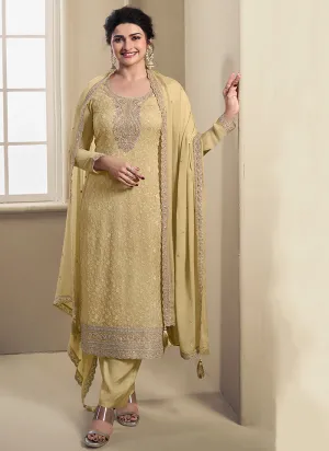 Pastel Yellow Chikankari Embroidered Pakistani Pant Suit