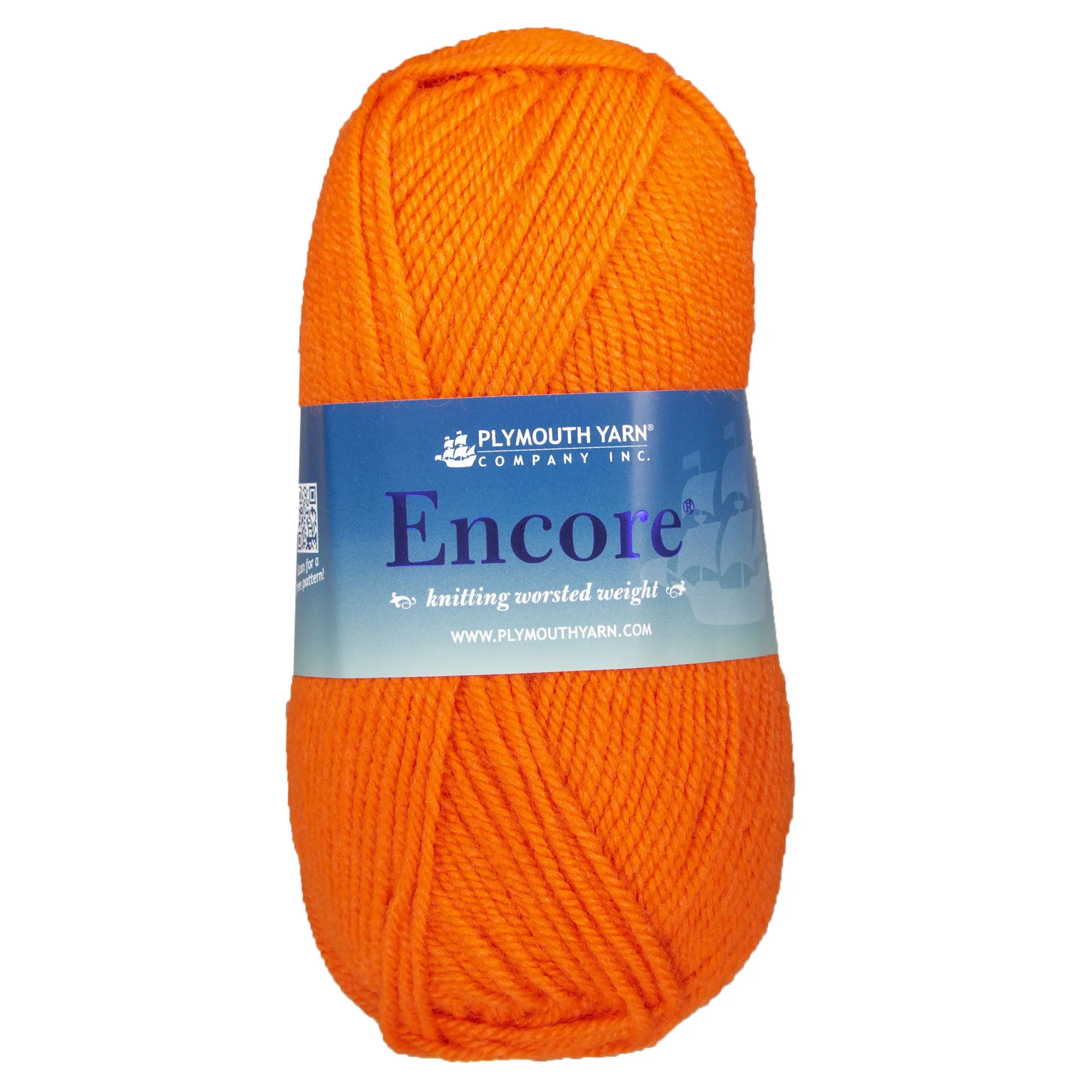 Plymouth Yarn Encore Worsted Yarn - 1383 Bright Orange