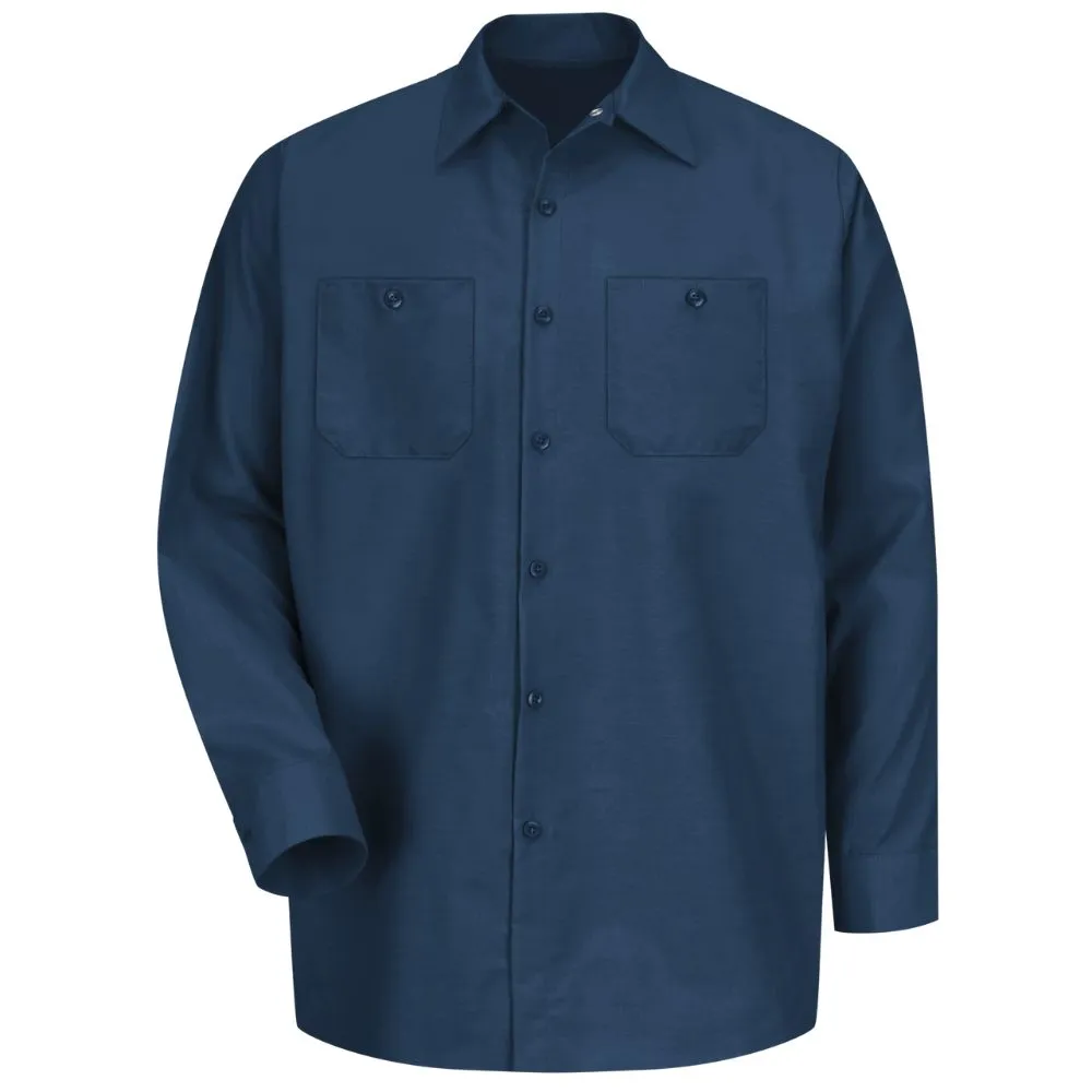 Red Kap Men's Long Sleeve Industrial Work Shirt - Navy