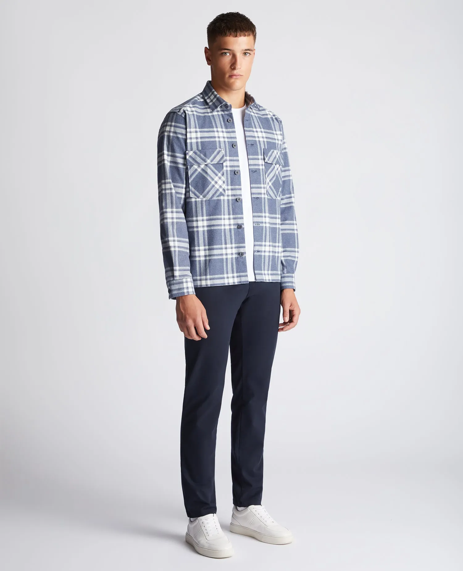 Regular Fit Checked Heavyweight Cotton Overshirt