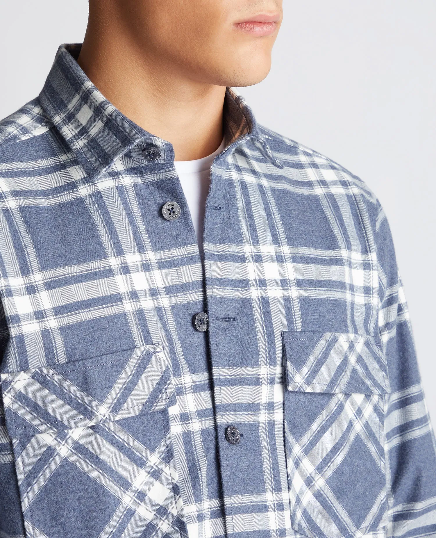 Regular Fit Checked Heavyweight Cotton Overshirt