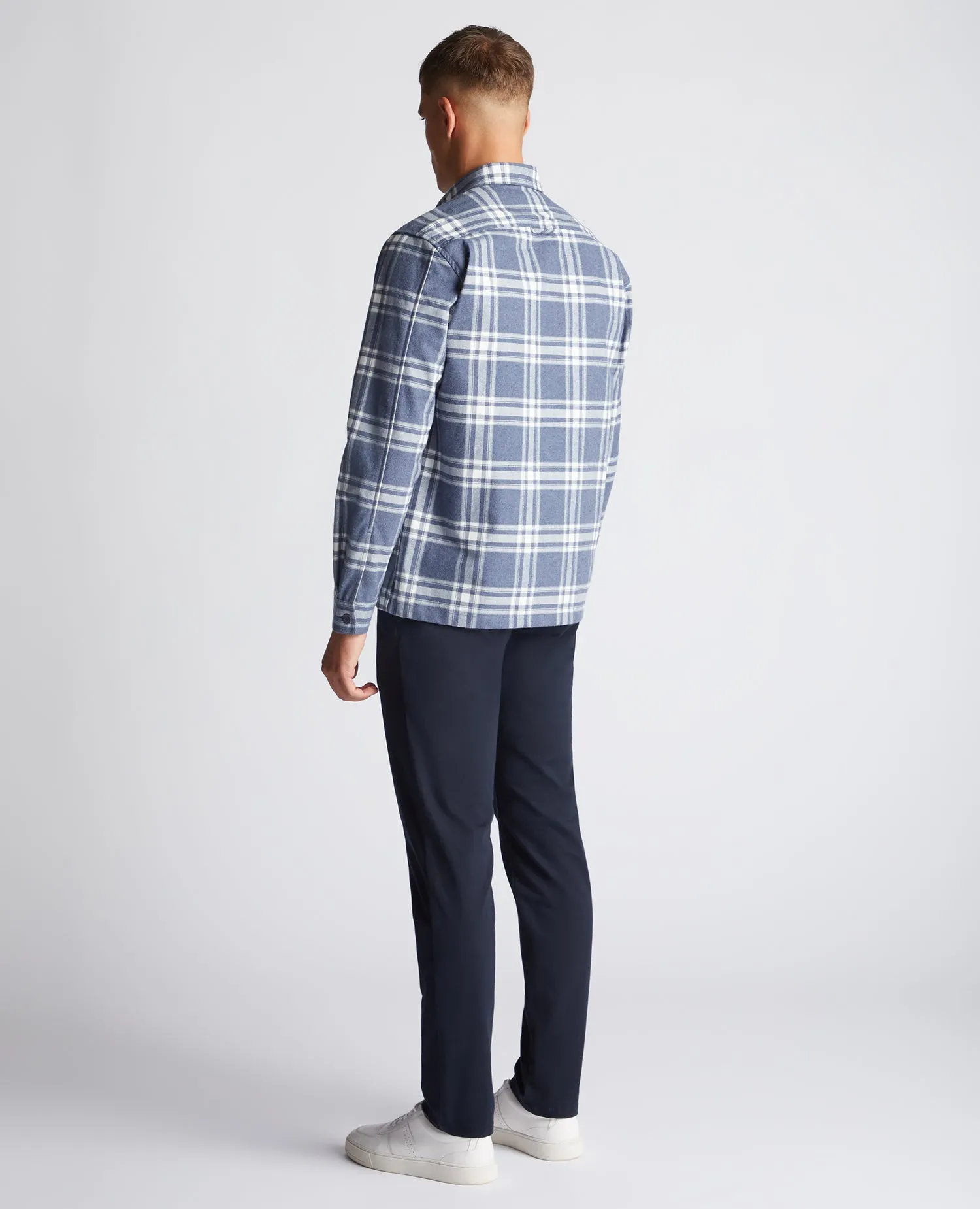 Regular Fit Checked Heavyweight Cotton Overshirt