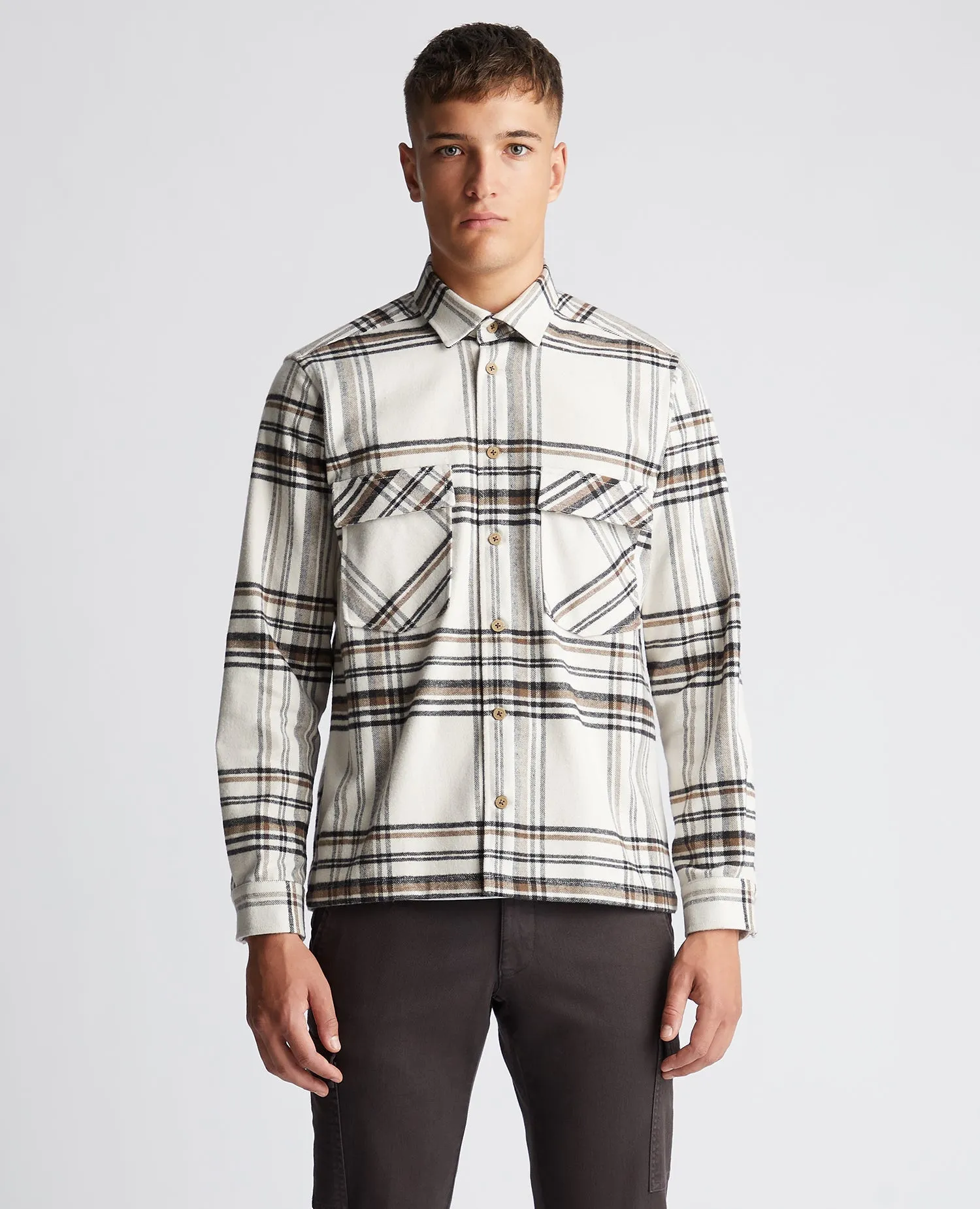 Regular Fit Checked Heavyweight Overshirt