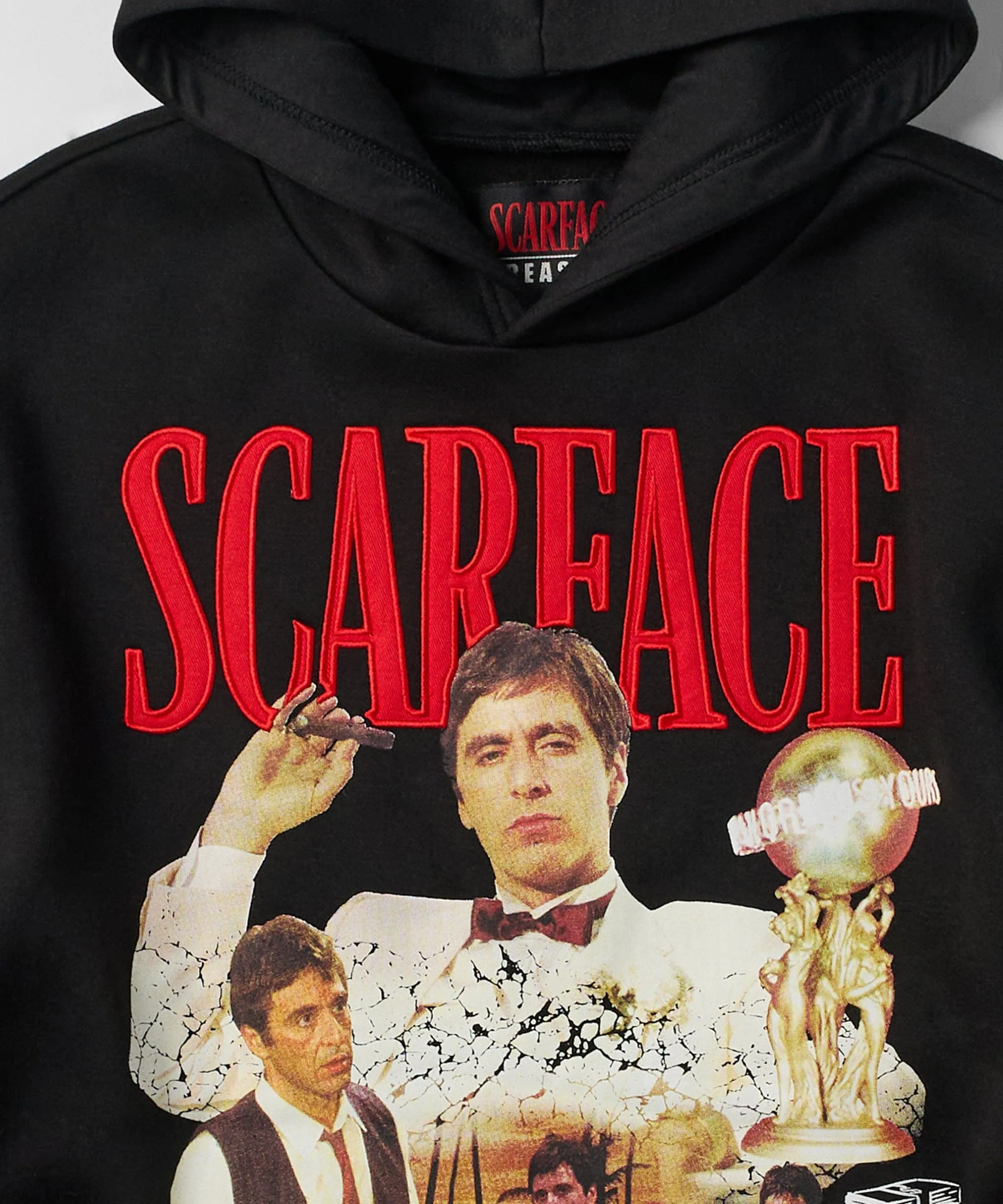 Scarface Say Hello Embroidered Patch Hoodie - Black