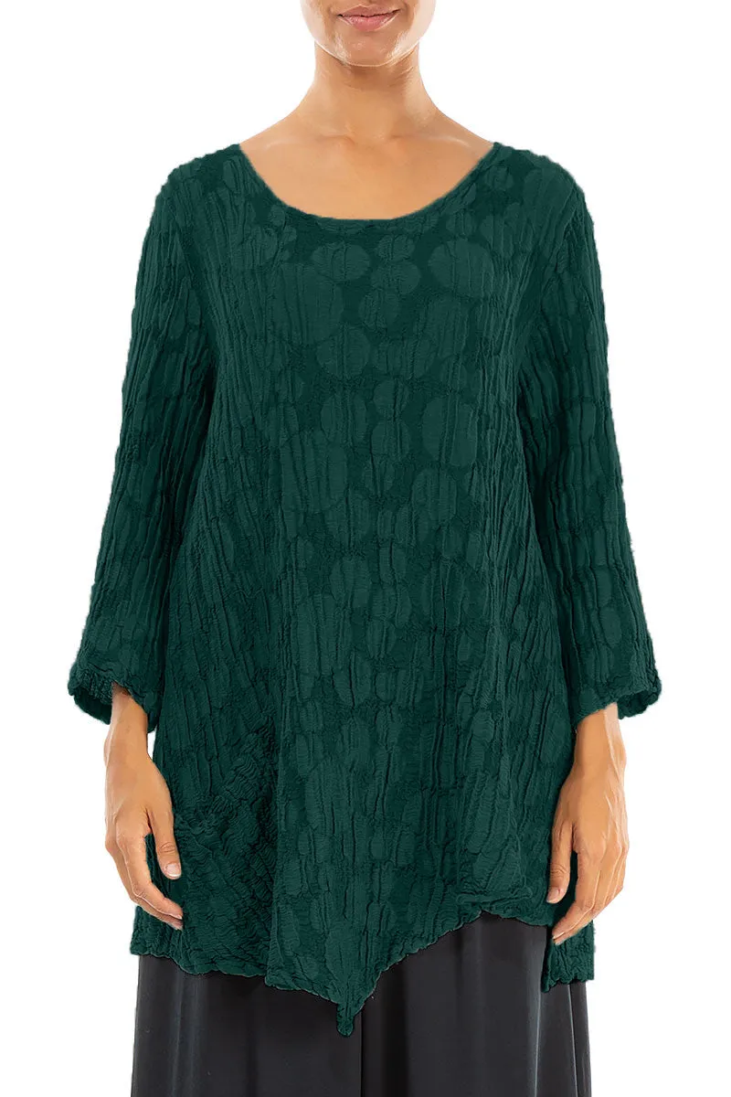 Side Pocket Emerald Circle Silk Linen Tunic