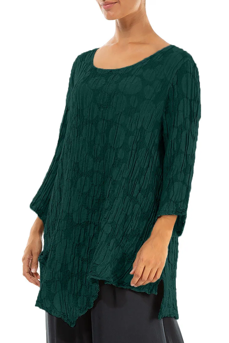 Side Pocket Emerald Circle Silk Linen Tunic