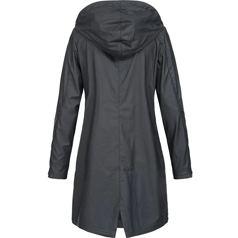 US SALE of Long Rain Jacket for Women / Hiking Outdoor Coat with Hood - SF0011