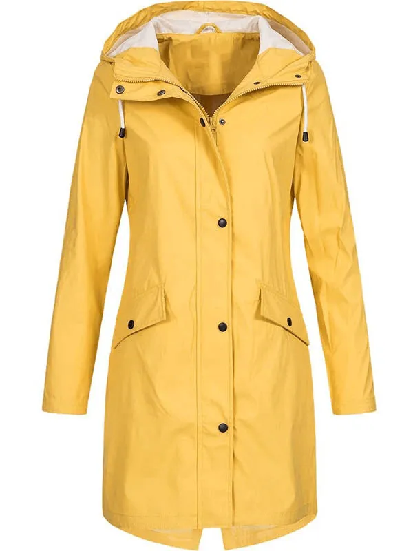 US SALE of Long Rain Jacket for Women / Hiking Outdoor Coat with Hood - SF0011