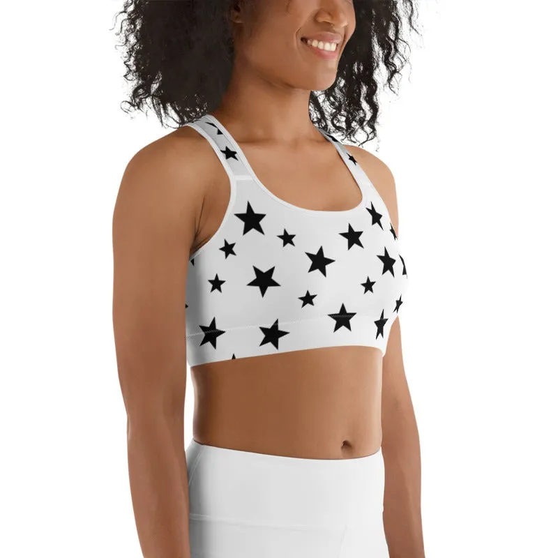 White Stars Sports Bra