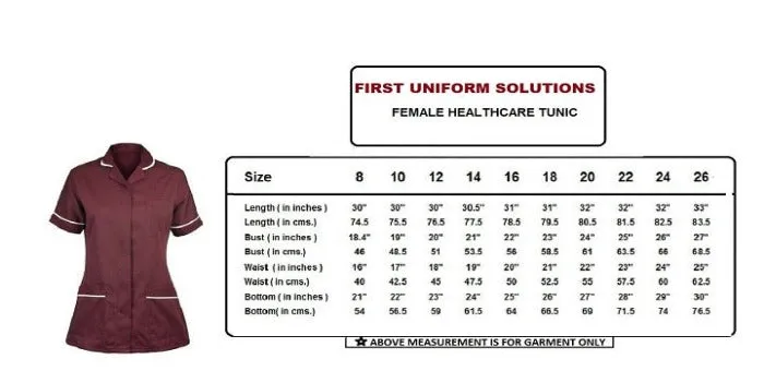 Women's White Poly Cotton Tunic – Healthcare & Nurse Uniform (Sizes 8-26)