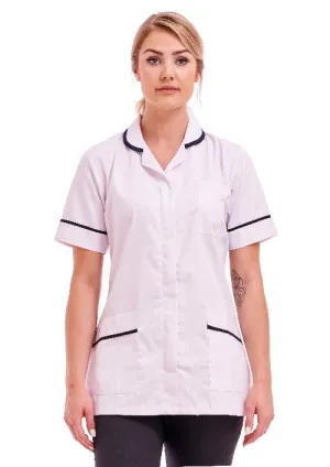 Women's White Poly Cotton Tunic – Healthcare & Nurse Uniform (Sizes 8-26)