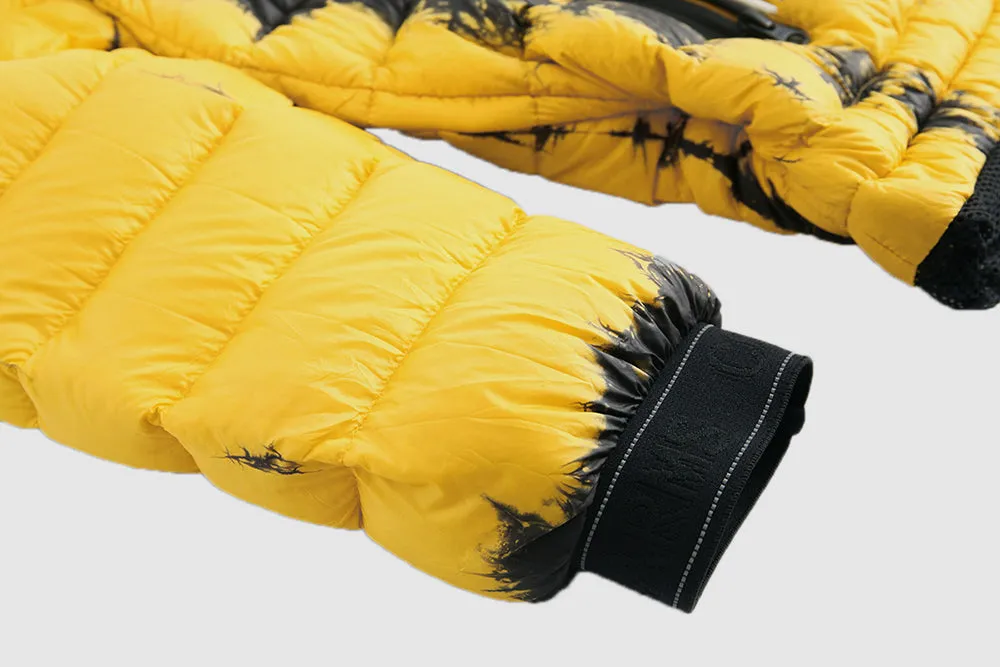 Yellow Tie Dyed Puffer - Packable Airplane Pillow